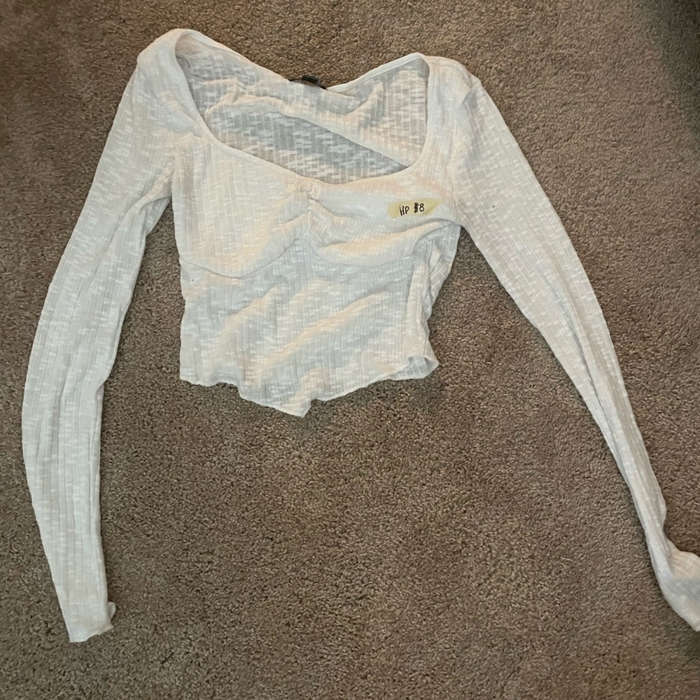 PacSun Blue Asymmetrical Crop Blouse
